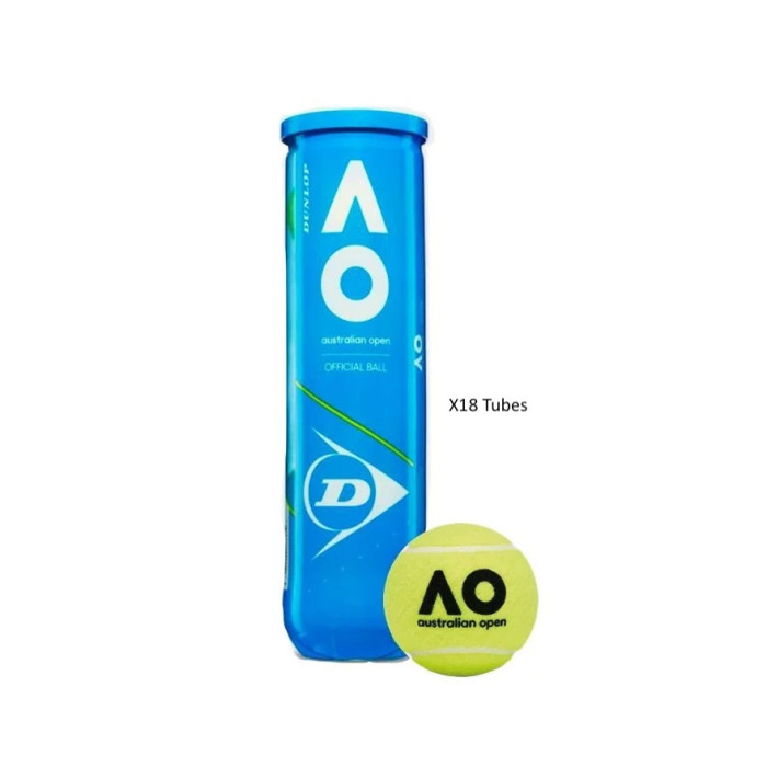 Dunlop Australian Open Doos 18 tubes van 4 ballen